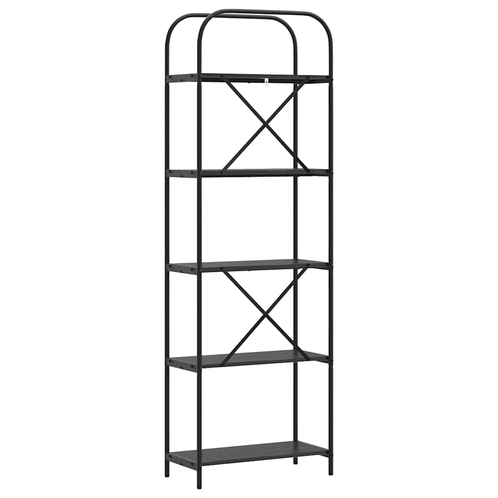 vidaXL Ράφι Βιβλίων Μαύρη δρυς 60 x 30 x 183 εκ Επεξεργασμένο ξύλο