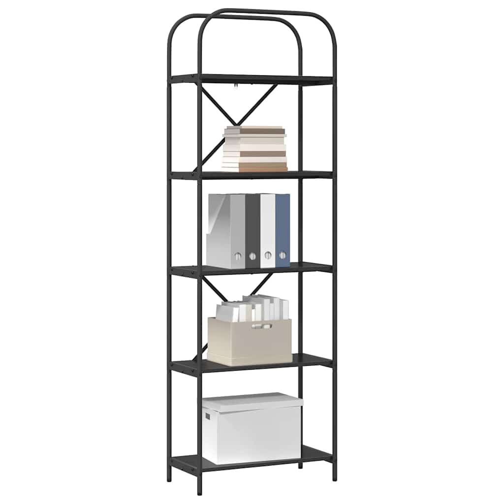 vidaXL Ράφι Βιβλίων Μαύρη δρυς 60 x 30 x 183 εκ Επεξεργασμένο ξύλο