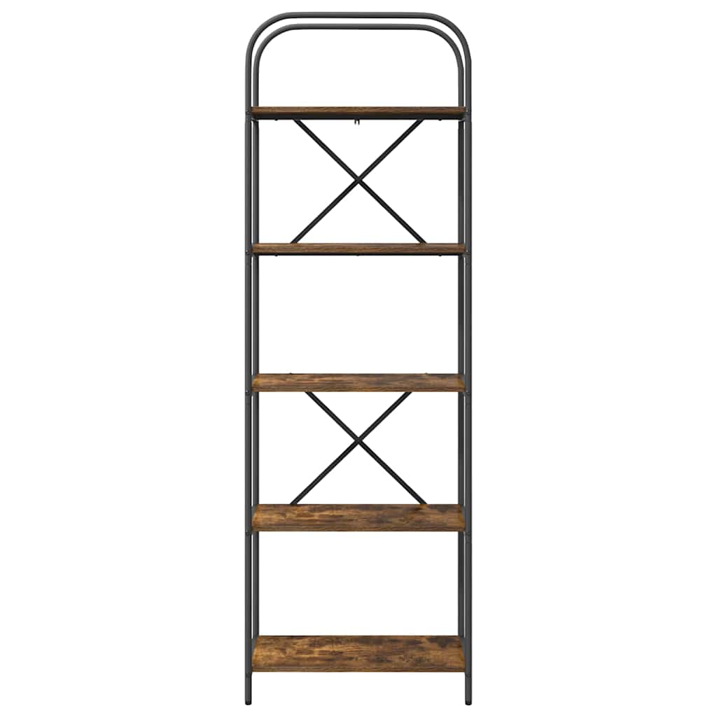 vidaXL Ράφι Βιβλίων Καπνιστή δρυς 60 x 30 x 183 εκ Επεξεργασμένο ξύλο