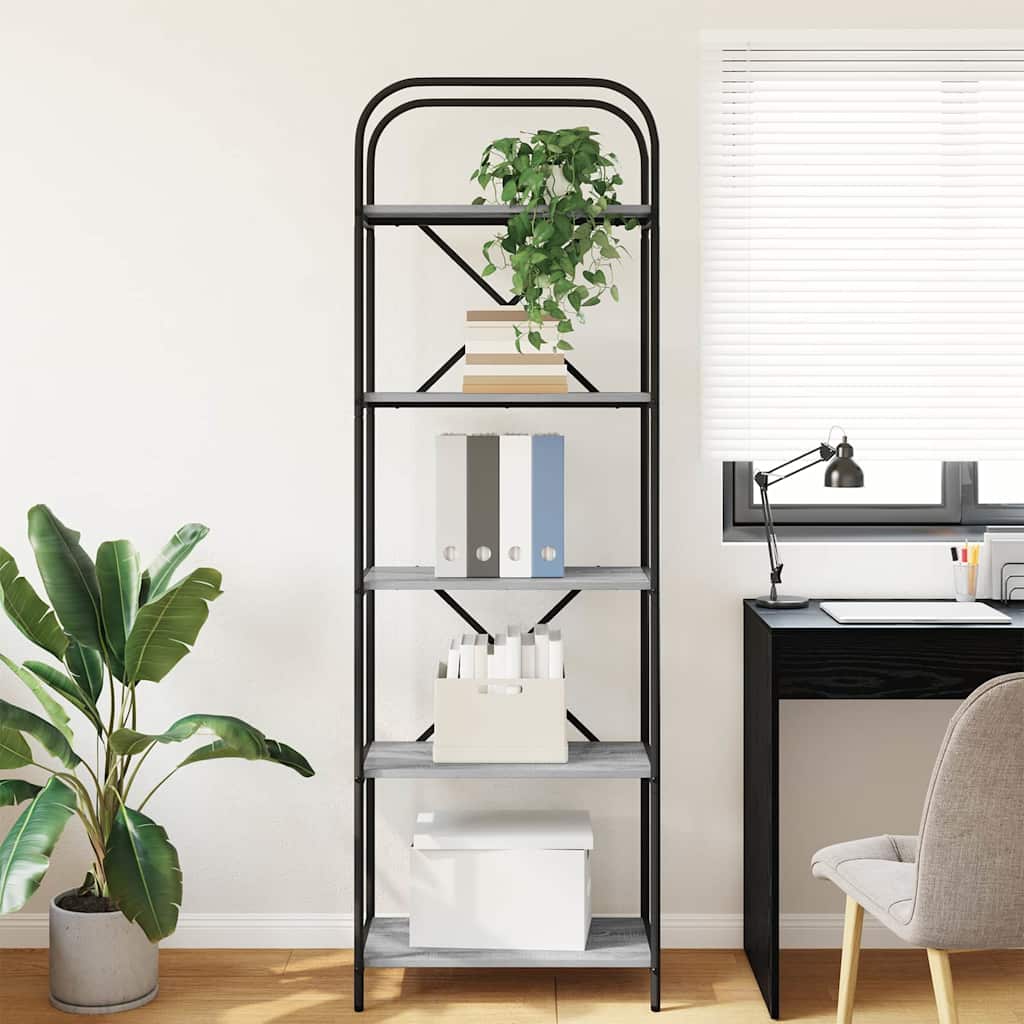 vidaXL Ράφι Βιβλίων Γκρι sonoma 60 x 30 x 183 εκ Επεξεργασμένο ξύλο