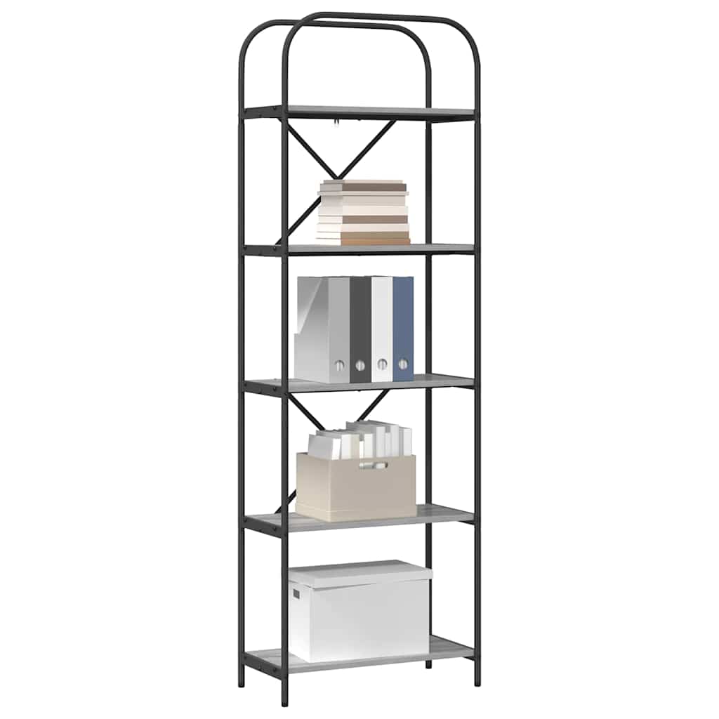 vidaXL Ράφι Βιβλίων Γκρι sonoma 60 x 30 x 183 εκ Επεξεργασμένο ξύλο