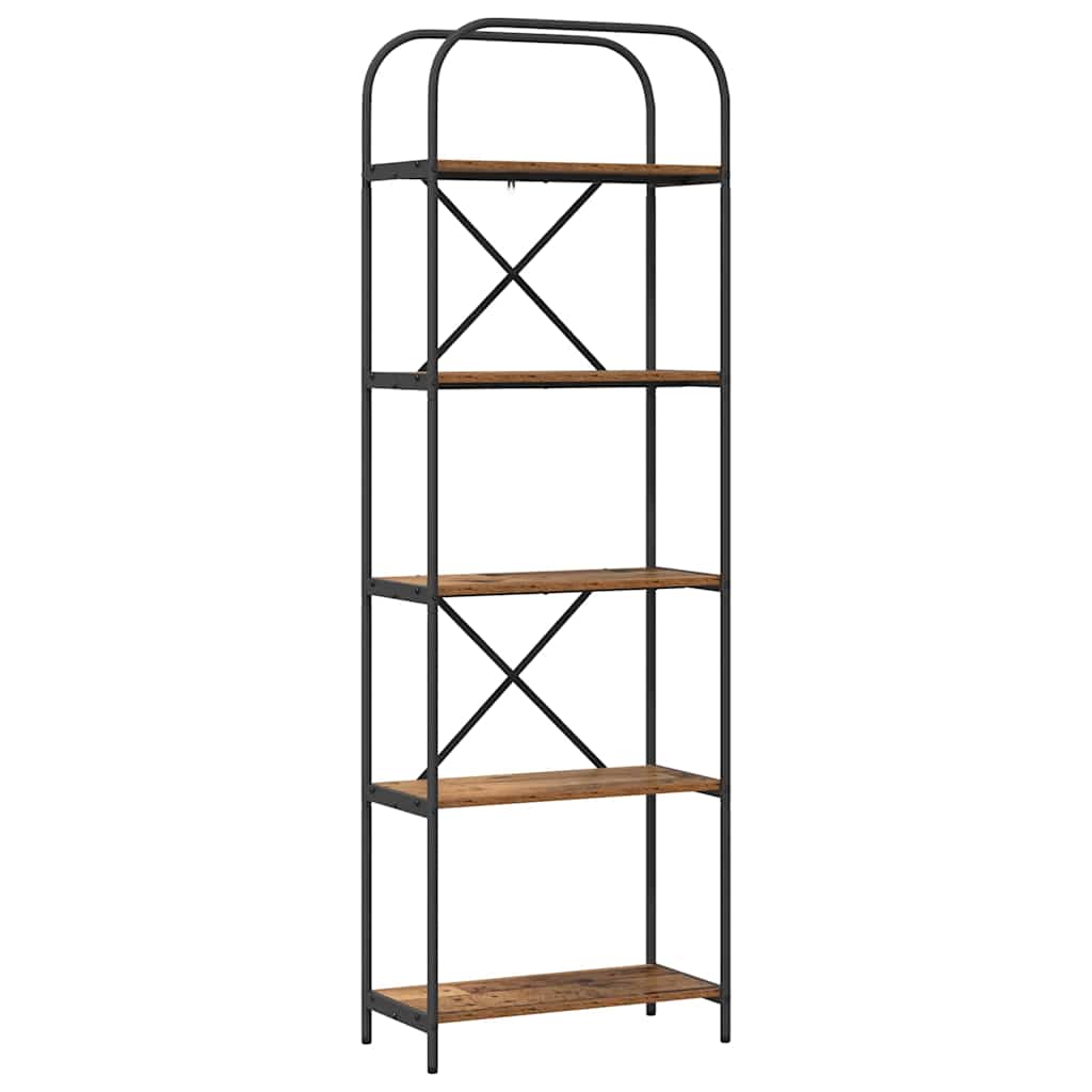 vidaXL Ράφι Βιβλίων Παλαιό ξύλο 60 x 30 x 183 εκ Επεξεργασμένο ξύλο