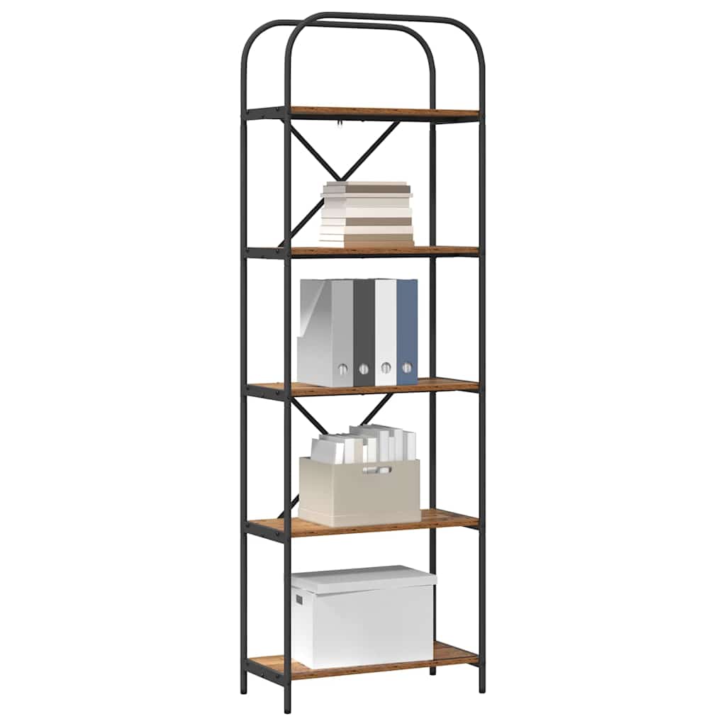 vidaXL Ράφι Βιβλίων Παλαιό ξύλο 60 x 30 x 183 εκ Επεξεργασμένο ξύλο