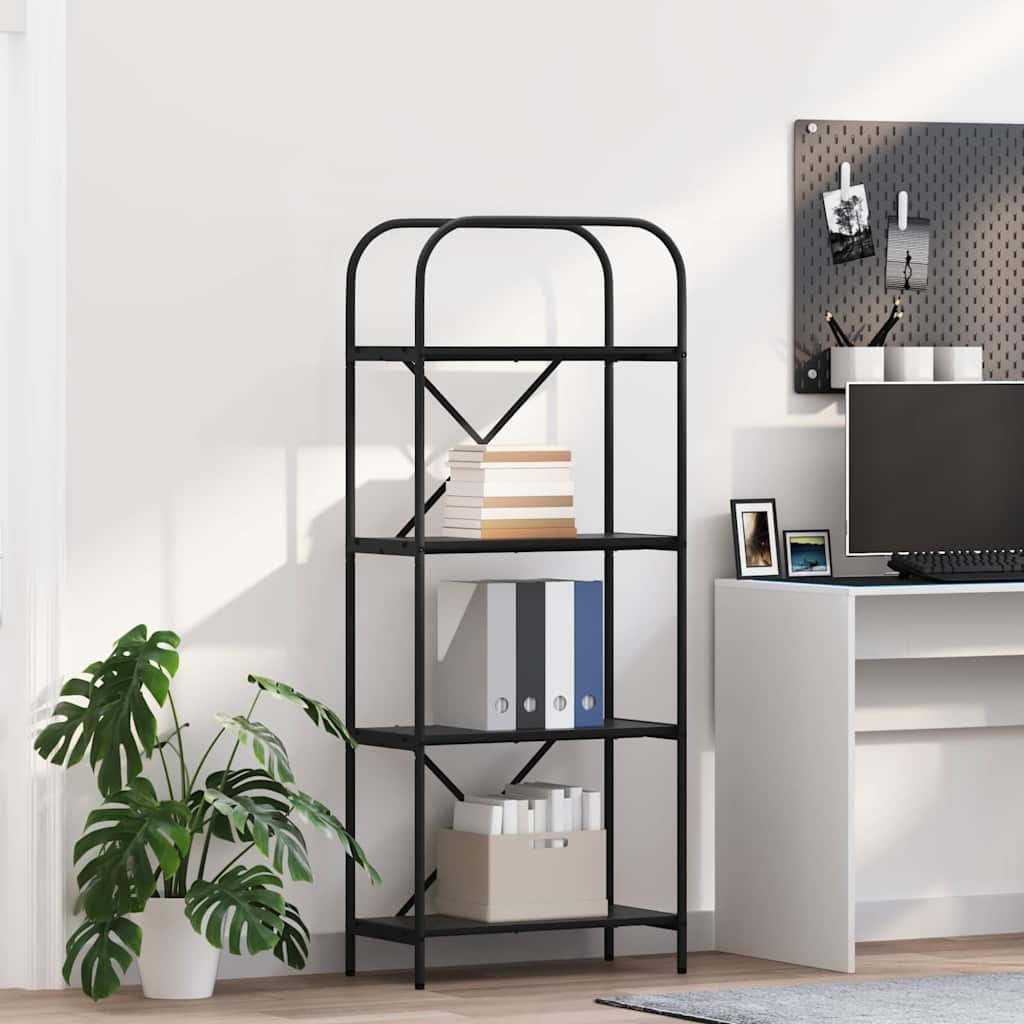 vidaXL Ράφι Βιβλίων Μαύρη Οξυά 60 x 30 x 146 εκ Επεξεργασμένο ξύλο