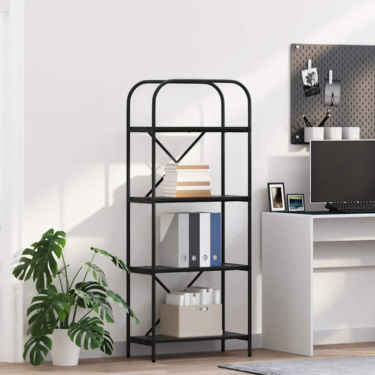 vidaXL Ράφι Βιβλίων Μαύρη δρυς 60 x 30 x 146 εκ Επεξεργασμένο ξύλο