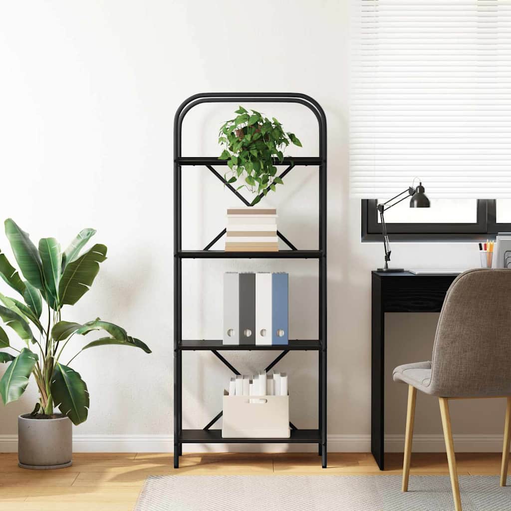 vidaXL Ράφι Βιβλίων Μαύρη δρυς 60 x 30 x 146 εκ Επεξεργασμένο ξύλο