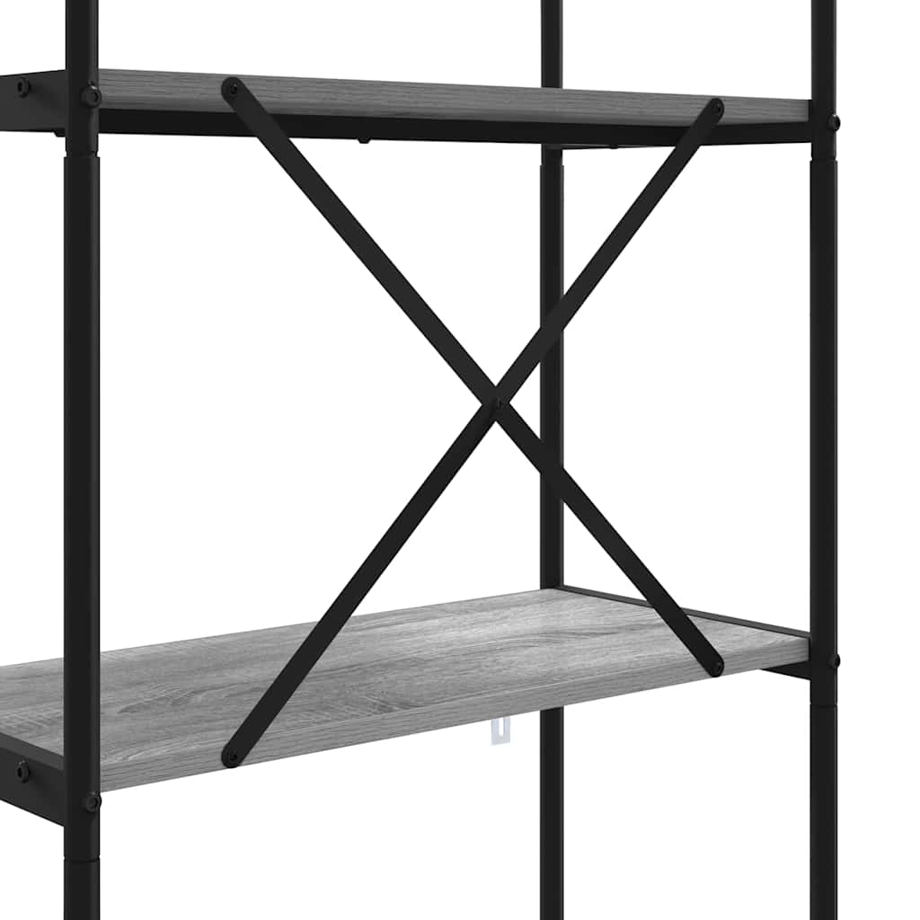 vidaXL Ράφι Βιβλίων Γκρίζο Σονομα 60 x 30 x 146 εκ Επεξεργασμένο ξύλο