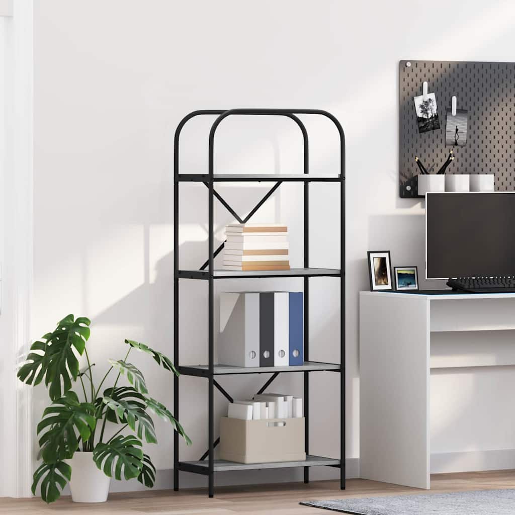 vidaXL Ράφι Βιβλίων Γκρίζο Σονομα 60 x 30 x 146 εκ Επεξεργασμένο ξύλο
