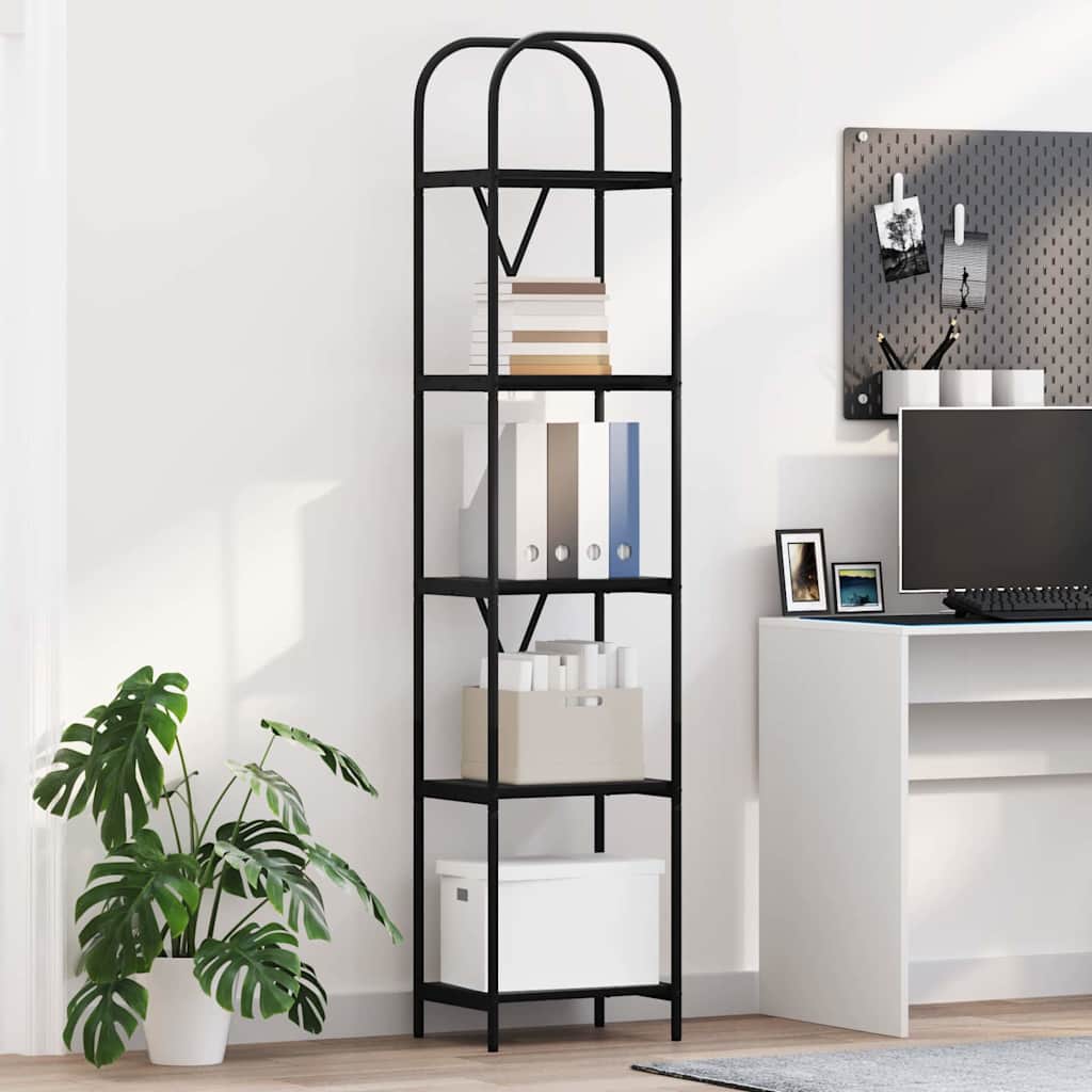 vidaXL Ράφι Βιβλίων Μαύρη Οξυά 40 x 30 x 183 εκ Επεξεργασμένο ξύλο