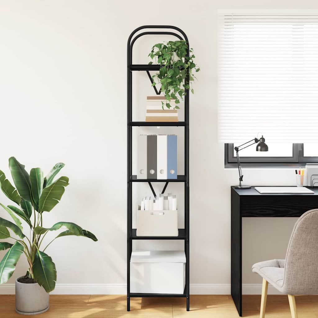 vidaXL Ράφι Βιβλίων Μαύρη δρυς 40 x 30 x 183 εκ Επεξεργασμένο ξύλο