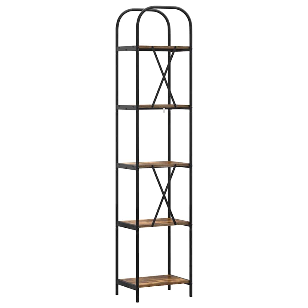 vidaXL Ράφι Βιβλίων Καπνιστή δρυς 40 x 30 x 183 εκ Επεξεργασμένο ξύλο