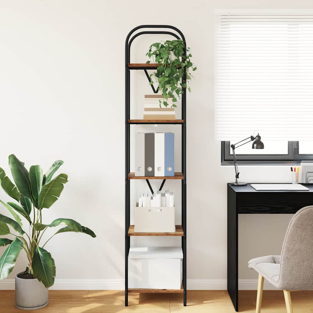 vidaXL Ράφι Βιβλίων Παλαιό ξύλο 40 x 30 x 183 εκ Επεξεργασμένο ξύλο