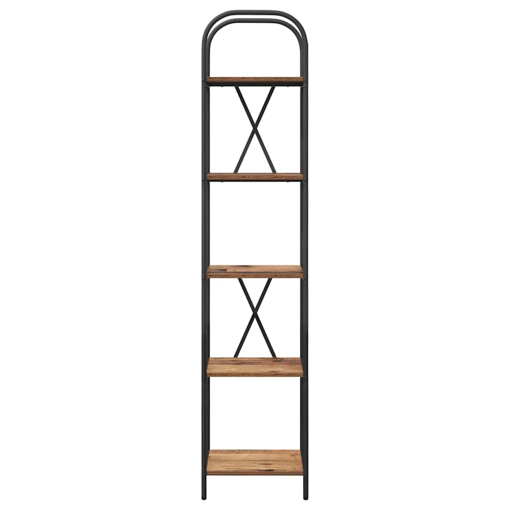 vidaXL Ράφι Βιβλίων Παλαιό ξύλο 40 x 30 x 183 εκ Επεξεργασμένο ξύλο