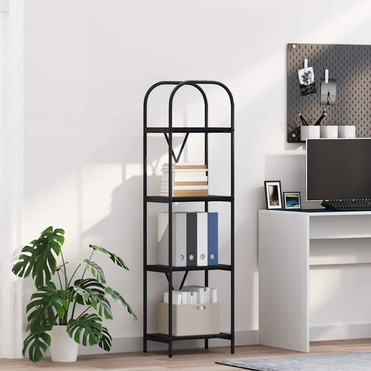 vidaXL Ράφι Βιβλίων Μαύρη Οξυά 40 x 30 x 146 εκ Επεξεργασμένο ξύλο