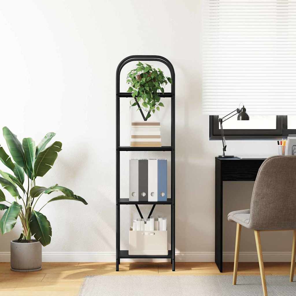 vidaXL Ράφι Βιβλίων Μαύρη Οξυά 40 x 30 x 146 εκ Επεξεργασμένο ξύλο