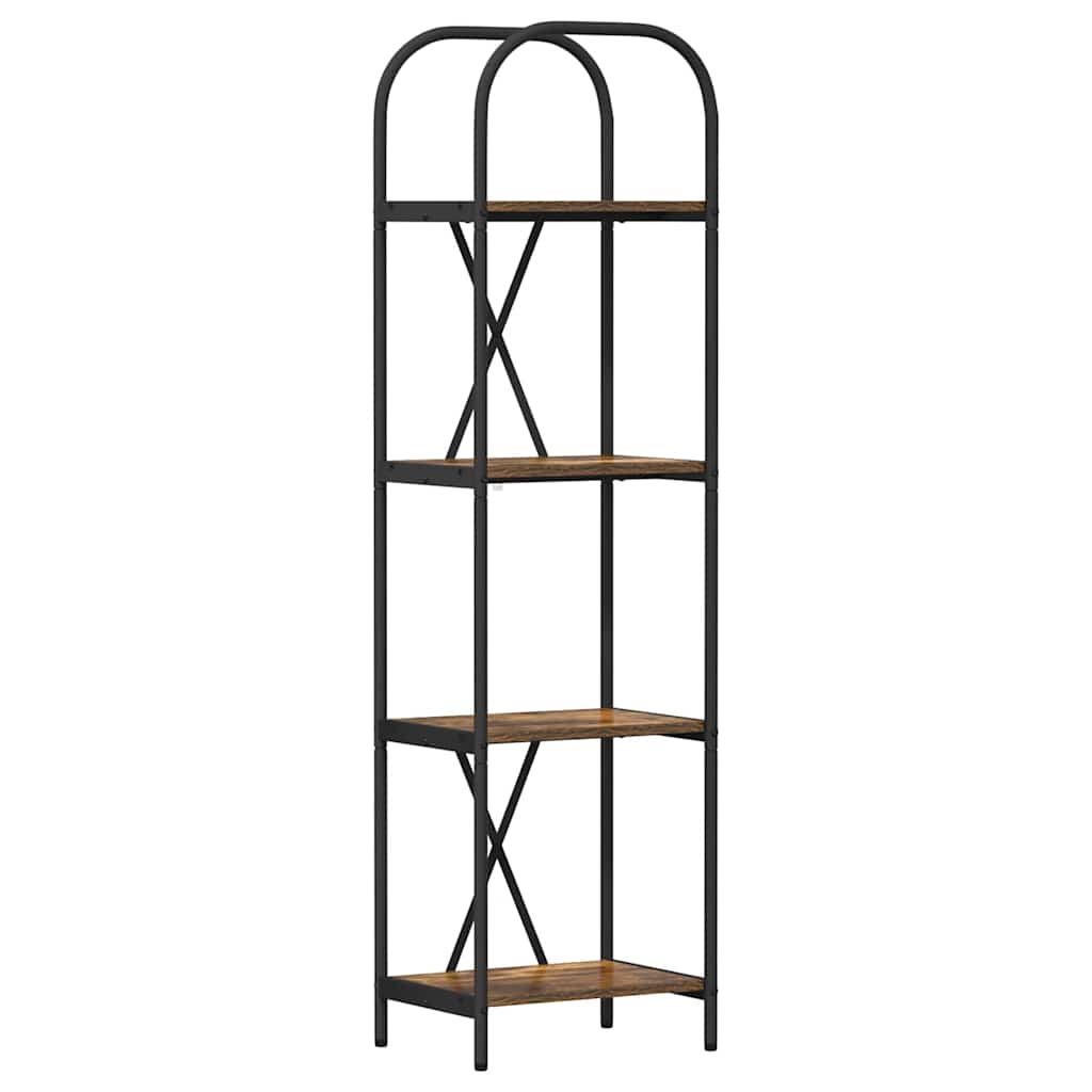 vidaXL Ράφι Βιβλίων Καπνιστή δρυς 40 x 30 x 146 εκ Επεξεργασμένο ξύλο