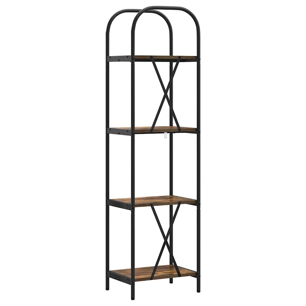 vidaXL Ράφι Βιβλίων Καπνιστή δρυς 40 x 30 x 146 εκ Επεξεργασμένο ξύλο