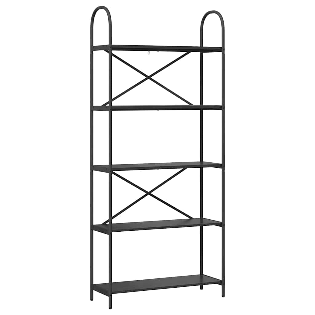 vidaXL Ράφι Βιβλίων Μαύρη δρυς 80 x 30 x 183 εκ Επεξεργασμένο ξύλο