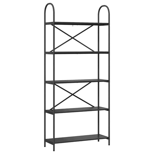 vidaXL Ράφι Βιβλίων Μαύρη δρυς 80 x 30 x 183 εκ Επεξεργασμένο ξύλο
