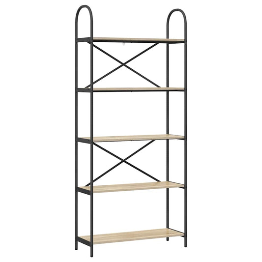 vidaXL Ράφι Βιβλίων Sonoma Δρυς 80 x 30 x 183 εκ Επεξεργασμένο ξύλο