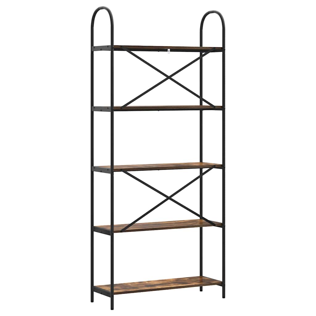 vidaXL Ράφι Βιβλίων Καπνιστή δρυς 80 x 30 x 183 εκ Επεξεργασμένο ξύλο