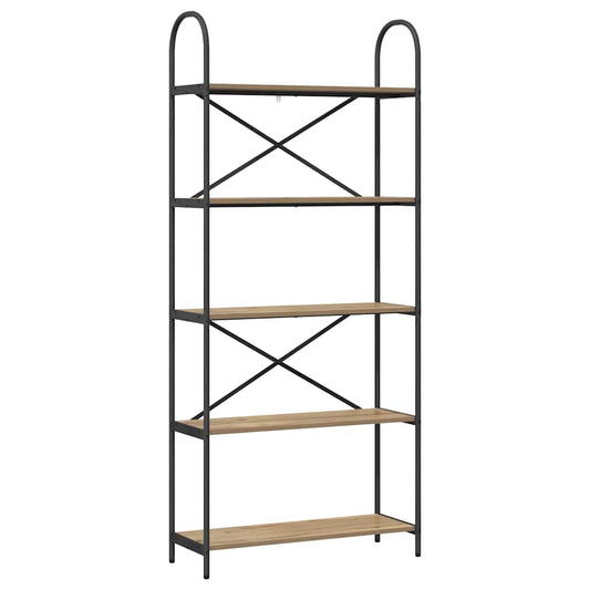 vidaXL Ράφι Βιβλίων artisan δρυς 80 x 30 x 183 εκ Επεξεργασμένο ξύλο