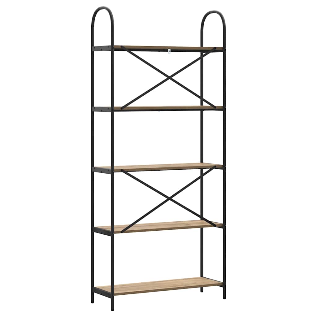 vidaXL Ράφι Βιβλίων artisan δρυς 80 x 30 x 183 εκ Επεξεργασμένο ξύλο