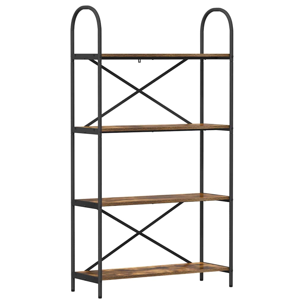 vidaXL Ράφι Βιβλίων Καπνιστή δρυς 80 x 30 x 146 εκ Επεξεργασμένο ξύλο