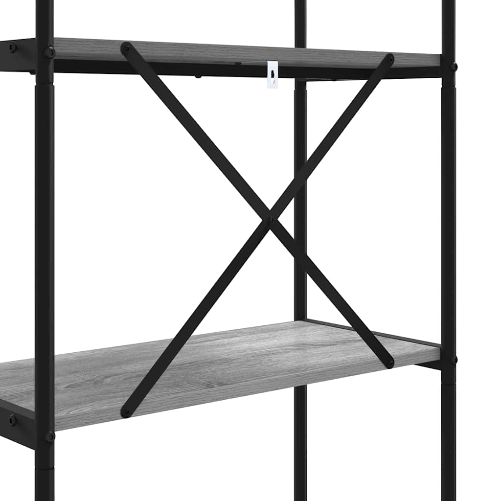 vidaXL Ράφι Βιβλίων Γκρι sonoma 80 x 30 x 146 εκ Επεξεργασμένο ξύλο