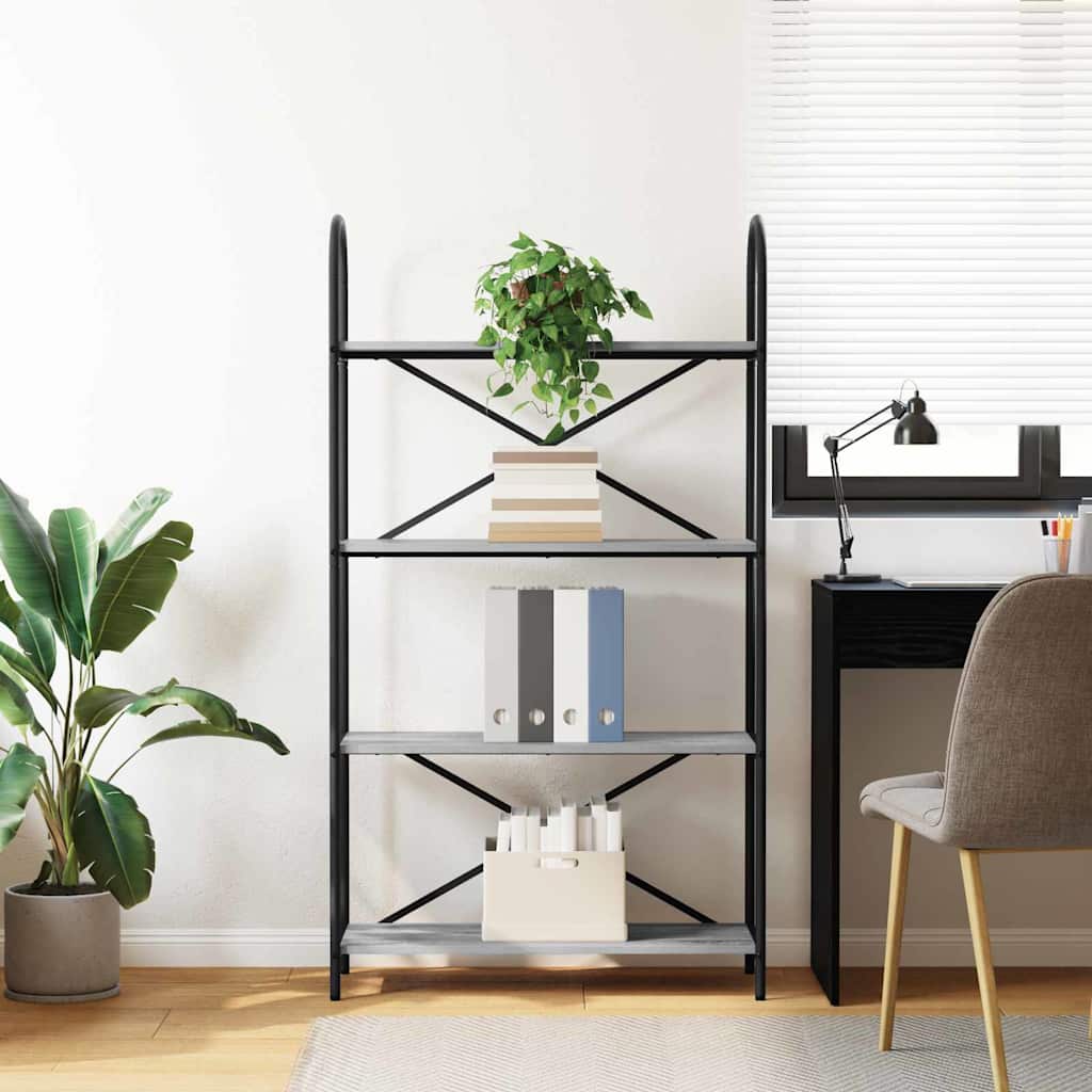 vidaXL Ράφι Βιβλίων Γκρι sonoma 80 x 30 x 146 εκ Επεξεργασμένο ξύλο