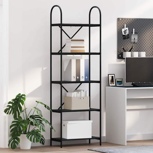 vidaXL Ράφι Βιβλίων Μαύρη δρυς 60 x 30 x 183 εκ Επεξεργασμένο ξύλο