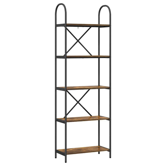 vidaXL Ράφι Βιβλίων Καπνιστή δρυς 60 x 30 x 183 εκ Επεξεργασμένο ξύλο