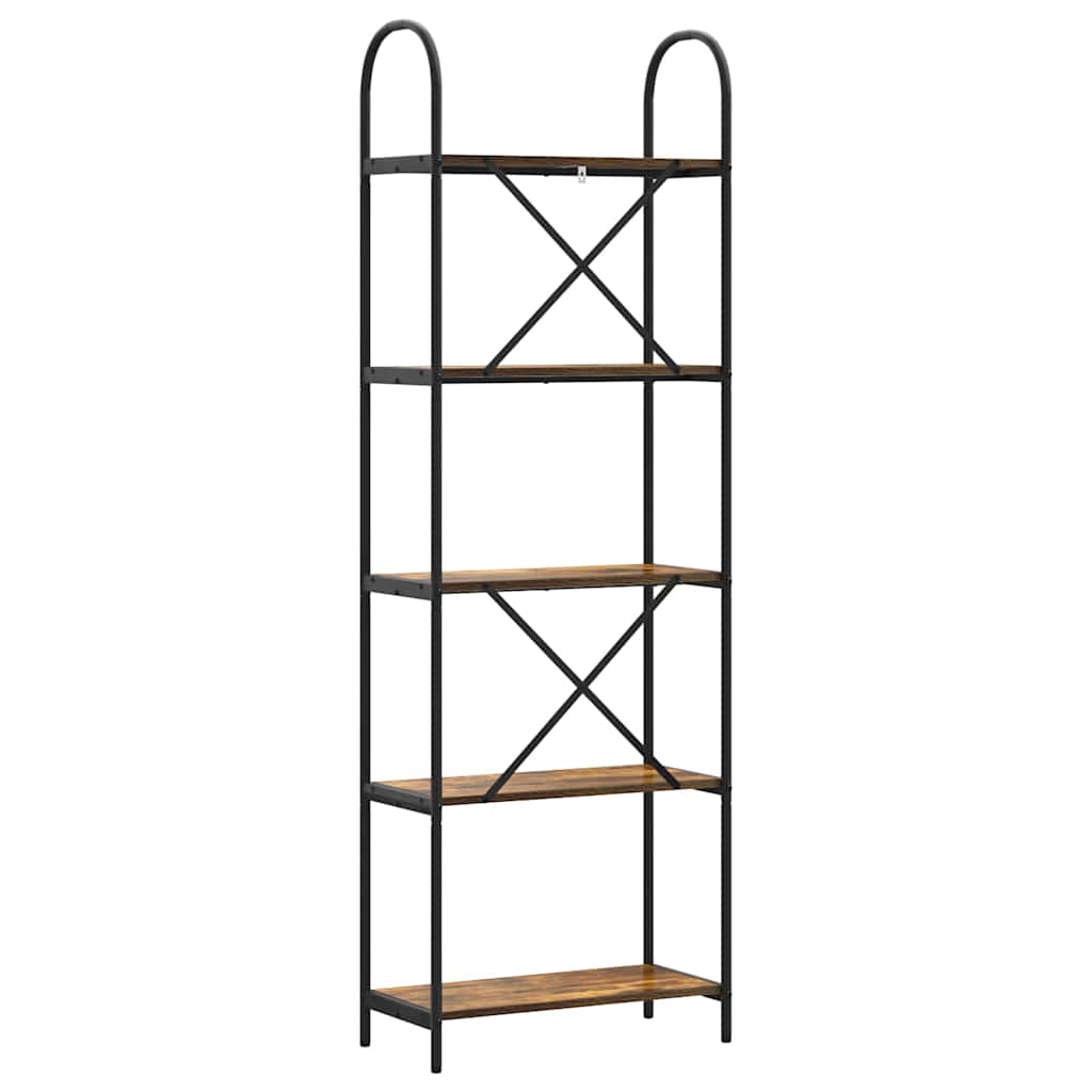 vidaXL Ράφι Βιβλίων Καπνιστή δρυς 60 x 30 x 183 εκ Επεξεργασμένο ξύλο