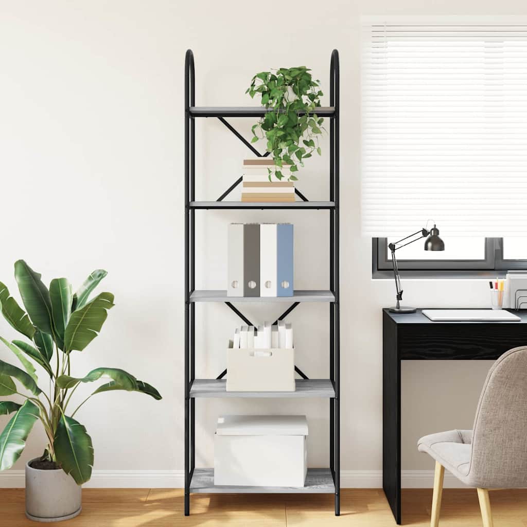 vidaXL Ράφι Βιβλίων Γκρι sonoma 60 x 30 x 183 εκ Επεξεργασμένο ξύλο