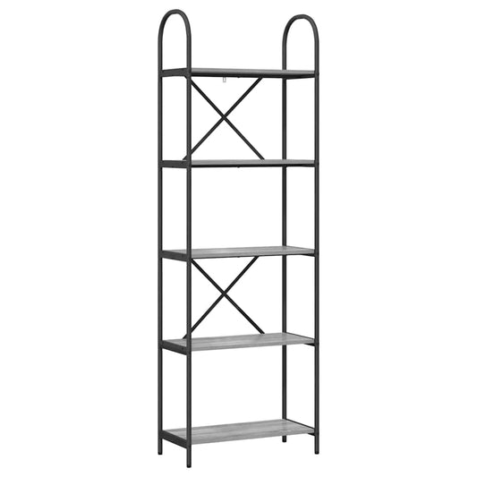 vidaXL Ράφι Βιβλίων Γκρι sonoma 60 x 30 x 183 εκ Επεξεργασμένο ξύλο