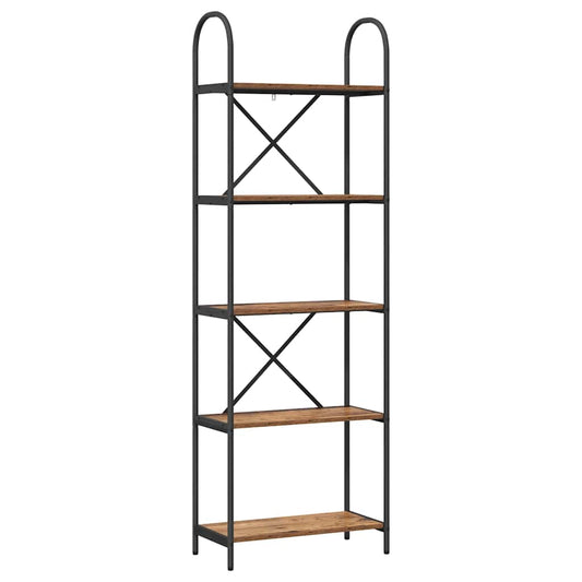 vidaXL Ράφι Βιβλίων Παλαιό ξύλο 60 x 30 x 183 εκ Επεξεργασμένο ξύλο