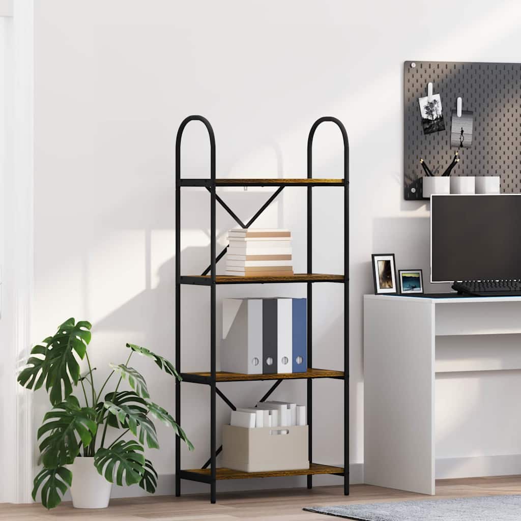 vidaXL Ράφι Βιβλίων Καπνιστή δρυς 60 x 30 x 146 εκ Επεξεργασμένο ξύλο