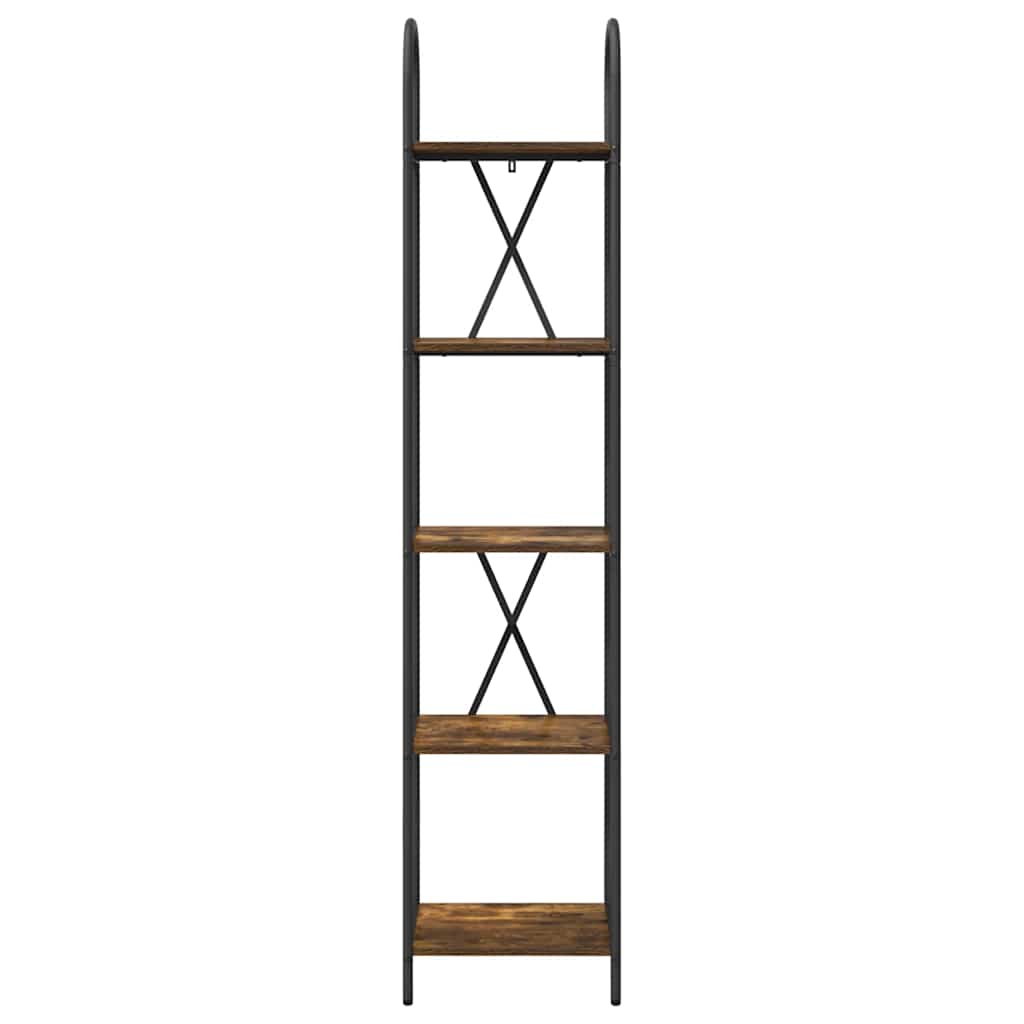 vidaXL Ράφι Βιβλίων Καπνιστή δρυς 40 x 30 x 183 εκ Επεξεργασμένο ξύλο