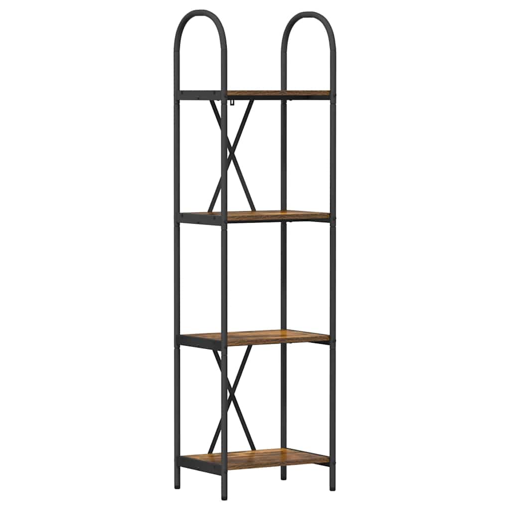 vidaXL Ράφι Βιβλίων Καπνιστή δρυς 40 x 30 x 146 εκ Επεξεργασμένο ξύλο