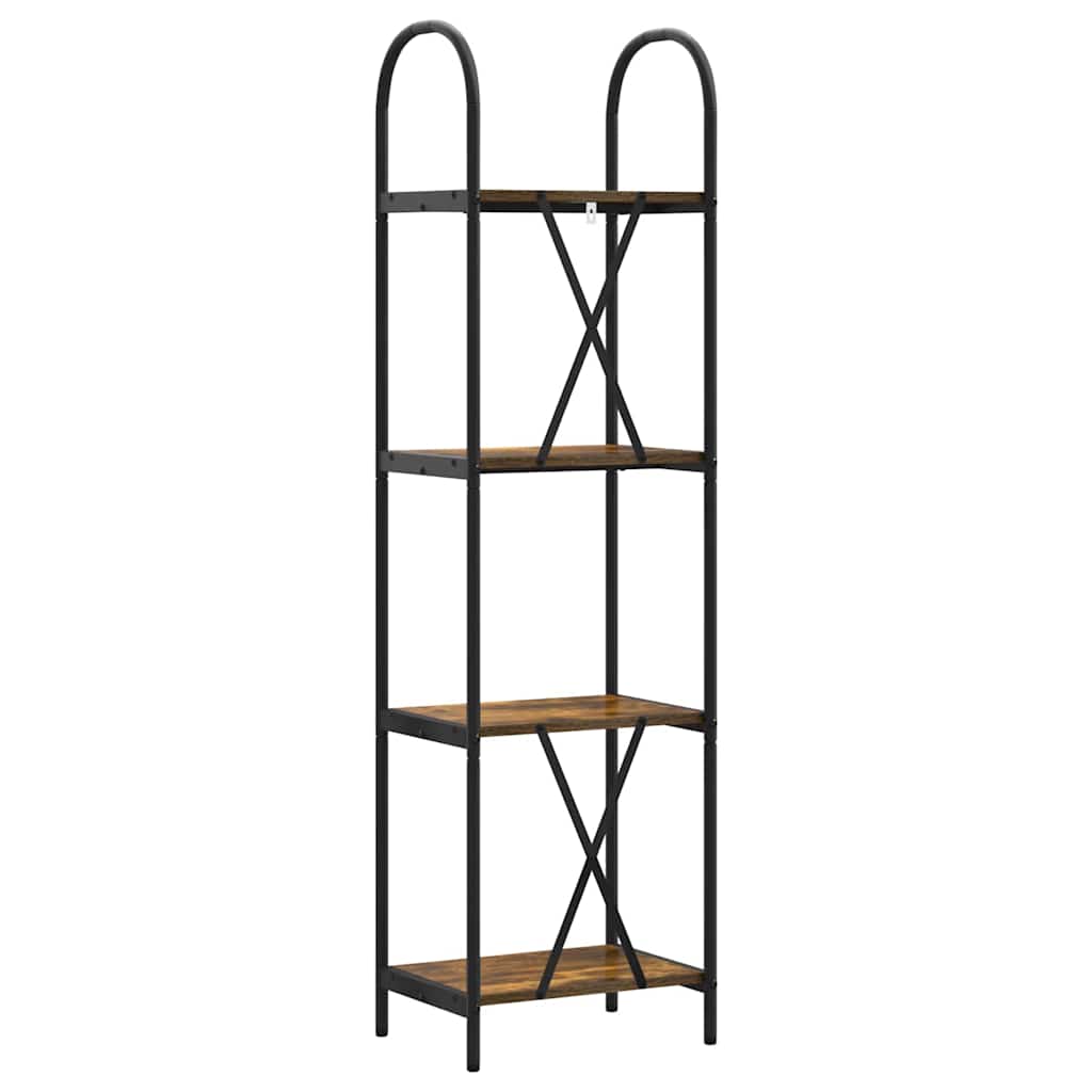 vidaXL Ράφι Βιβλίων Καπνιστή δρυς 40 x 30 x 146 εκ Επεξεργασμένο ξύλο