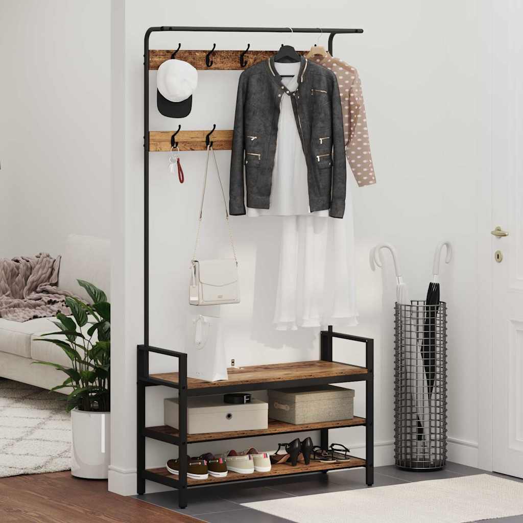 vidaXL Κρεμάστρα Παλιό ξύλο 95 x 34 x 184 εκ Επεξεργασμένο ξύλο