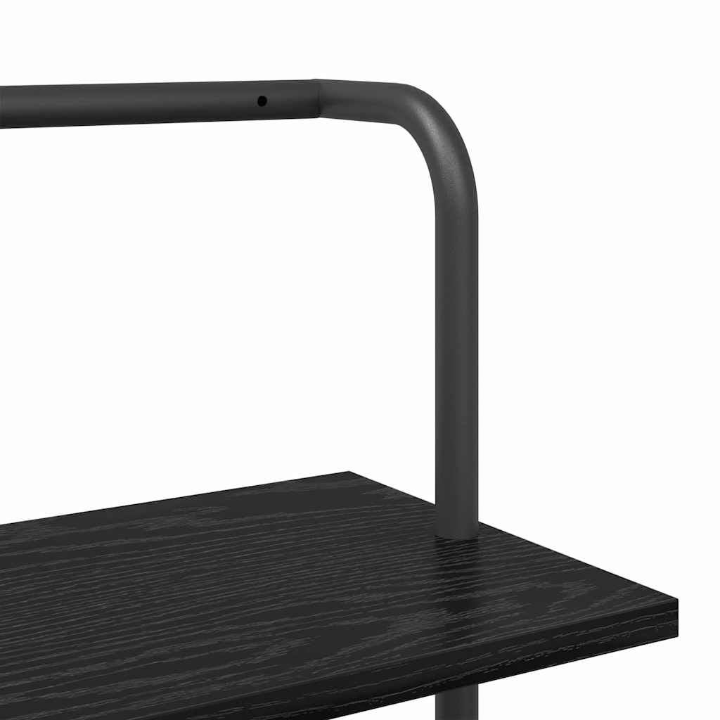 vidaXL Ράφι Βιβλίων Μαύρη δρυς 60 x 24 x 203 εκ Επεξεργασμένο ξύλο