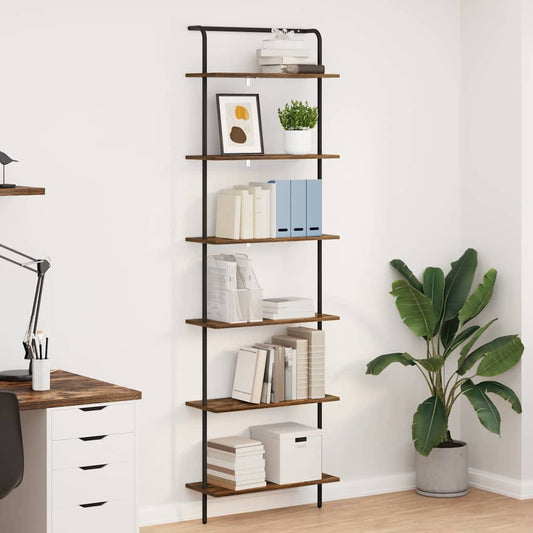 vidaXL Ράφι Βιβλίων Καπνιστό Δρύς 60 x 24 x 203 εκ Επεξεργασμένο ξύλο