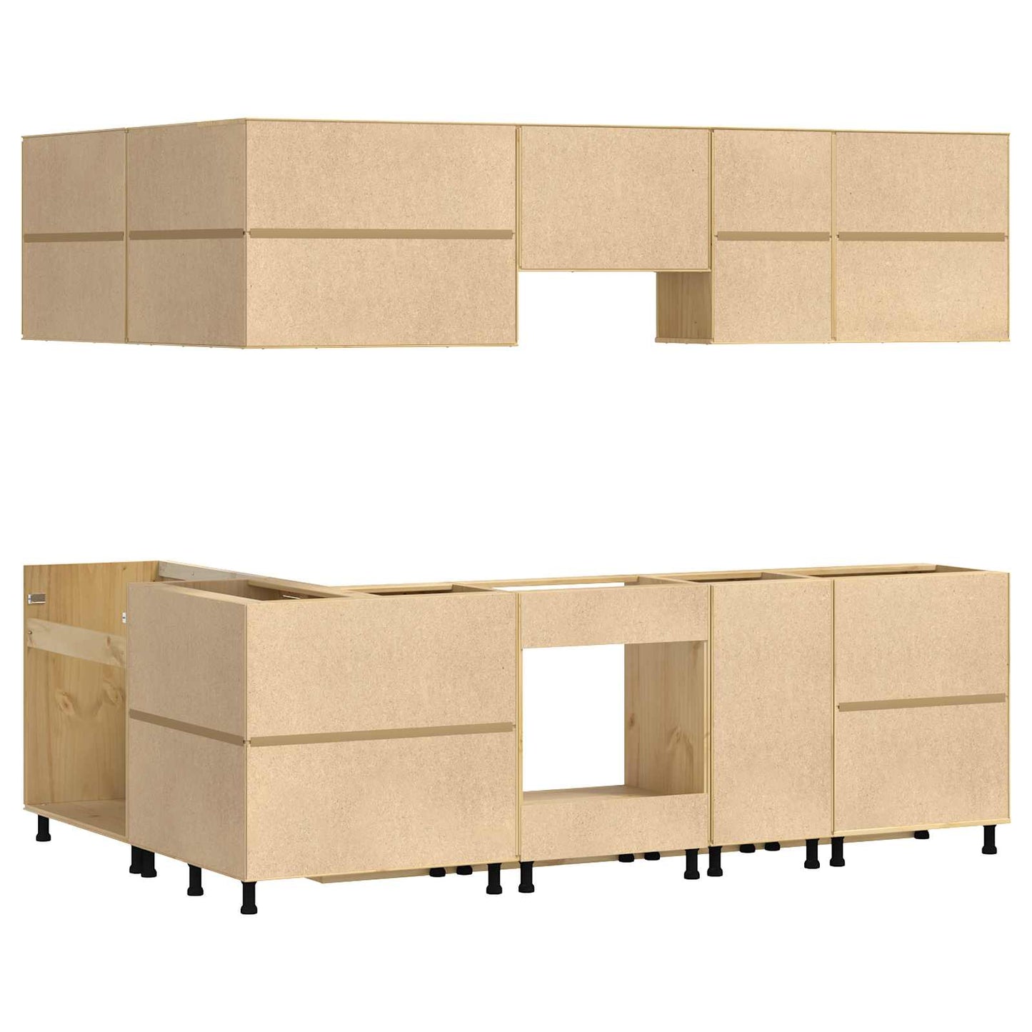 vidaXL Ντουλαπιού με συρτάρι SKI 10 pcs Μέλι Καφέ Στερεά ξυλεία πεύκου