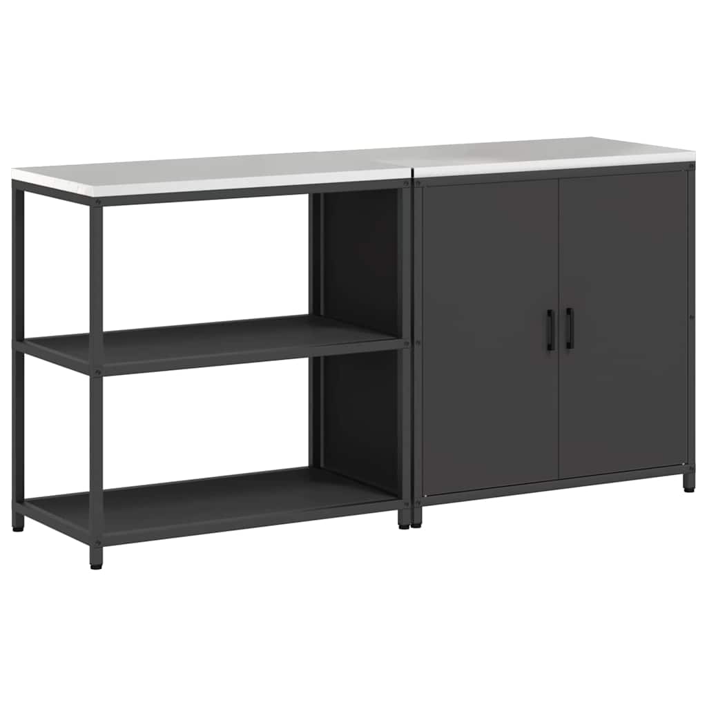 vidaXL Σετ Αποθήκευσης Κουζίνας 2 pcs Μαύρο Ψυχρής έλασης χάλυβας