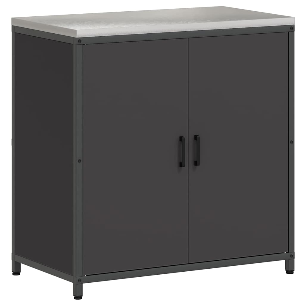 vidaXL Σετ Αποθήκευσης Κουζίνας 2 pcs Μαύρο Ψυχρής έλασης χάλυβας