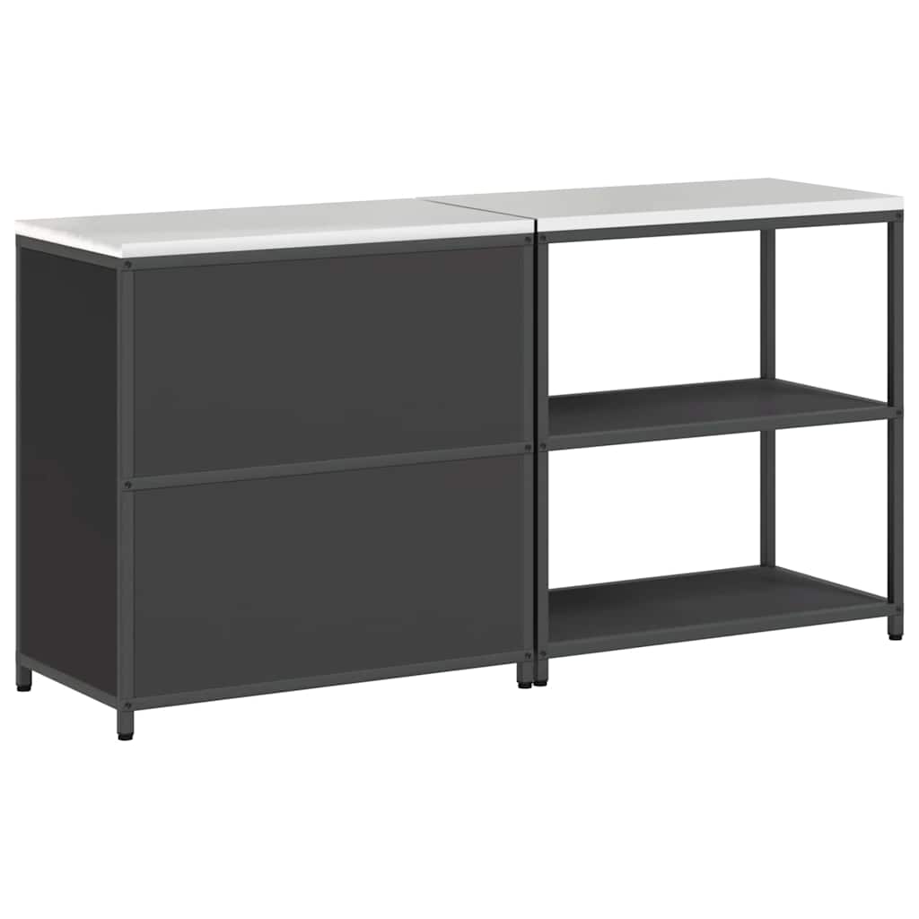 vidaXL Σετ Αποθήκευσης Κουζίνας 2 pcs Μαύρο Ψυχρής έλασης χάλυβας