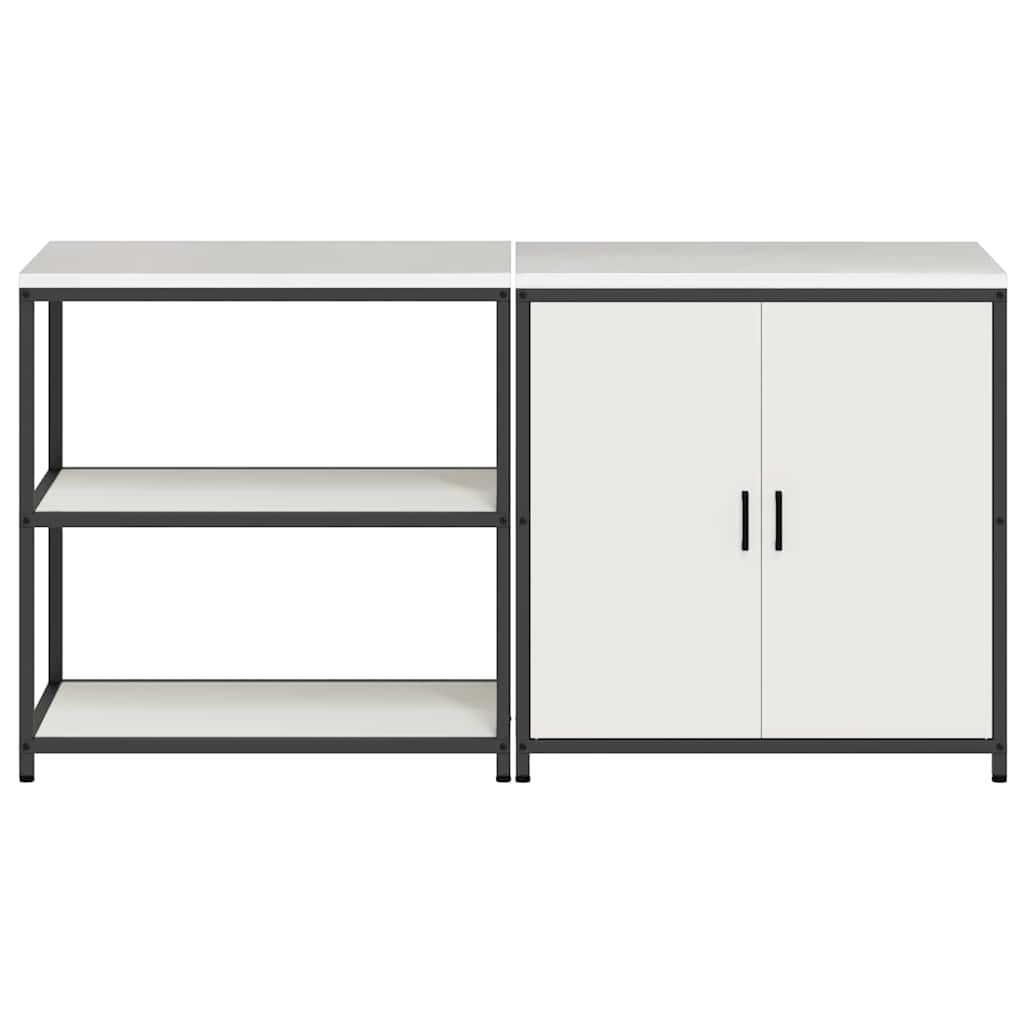 vidaXL Σετ Αποθήκευσης Κουζίνας 2 pcs Λευκό Ψυχρής έλασης χάλυβας