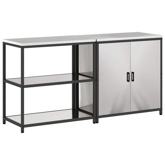 vidaXL Σετ Αποθήκευσης Κουζίνας HATTEM 2 pcs Ασημί Ανοξείδωτο Ατσάλι