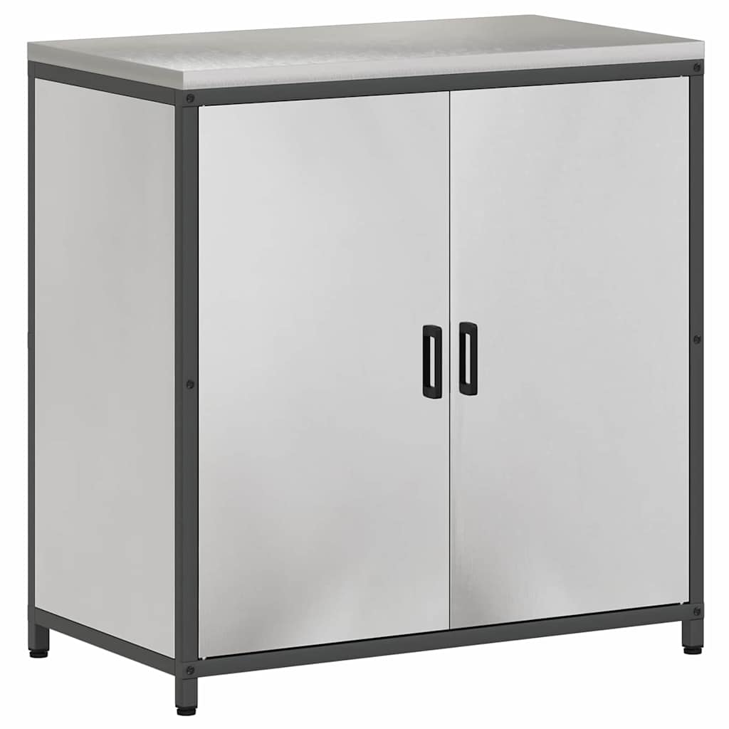 vidaXL Σετ Αποθήκευσης Κουζίνας με ράφι 2 pcs Ασημί Ανοξείδωτο ατσάλι